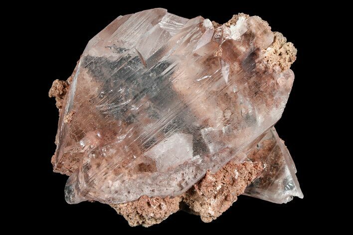 Glassy Selenite Crystals on Matrix - Naica Mine, Mexico #372220